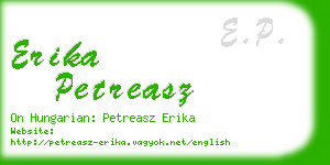 erika petreasz business card